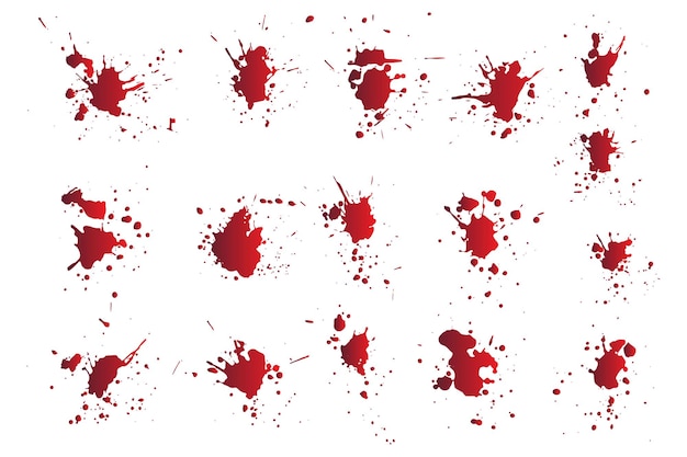 Vector realistic set of blood splatter vector