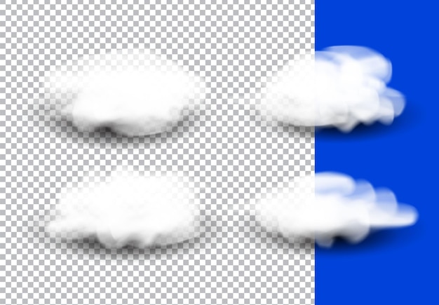 Realistic set of clouds vector illustrations