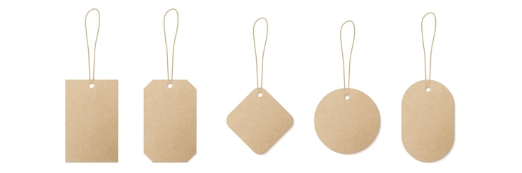 Vector realistic set of craft paper labels