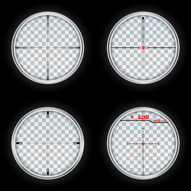 Realistic set of crosshair vector