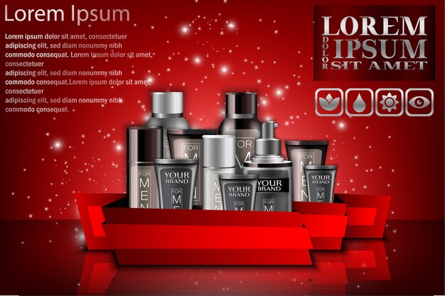 Realistico di set di cosmetici premium per uomo