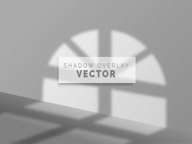 Realistic shadow overlay vector on clean wall