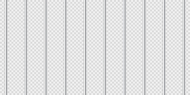 Вектор Реалистичные блестящие металлические тюремные решетки подробная тюремная клетка тюремный железный забор макет преступного происхождения