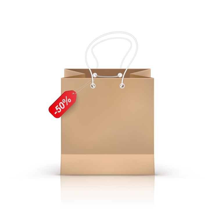 Vector realistic shopping bag  on transparent background,  illustration