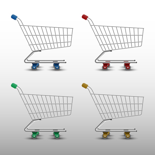 Vector realistic shopping cart