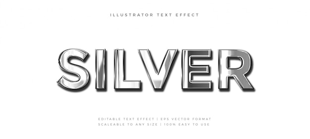 Realistic Silver Chrome Text Style Font Effect