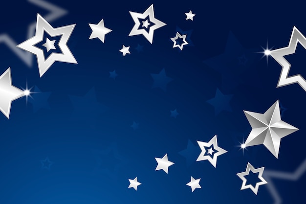 Vector realistic silver stars background