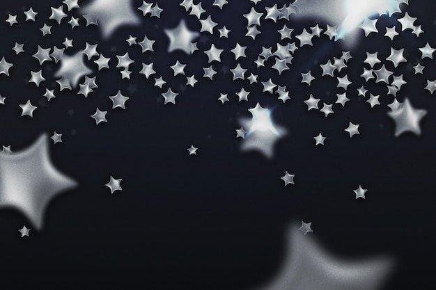 Vector realistic silver stars background