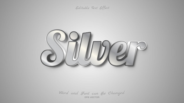 Vector realistic silver text effect