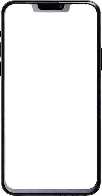 白い背景の白いディスプレイで現実的なスマートモバイルモックアップ