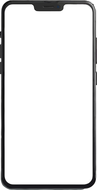 白い背景の白いディスプレイで現実的なスマートモバイルモックアップ