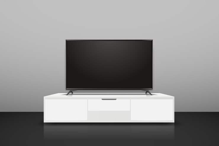 現実的なスマートなテレビモックアップ。