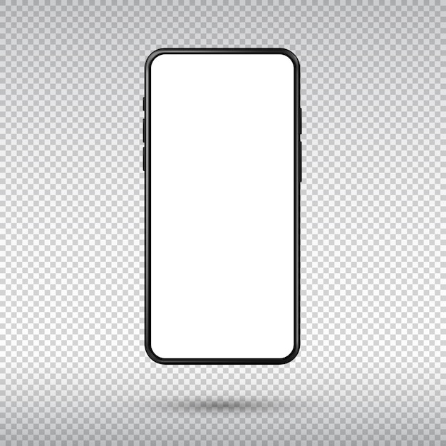 Vector realistic smartphone isolated on transparent background.