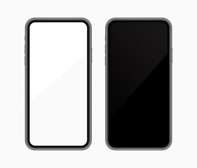 Realistic smartphone mockup. Cellphone frame with blank display.