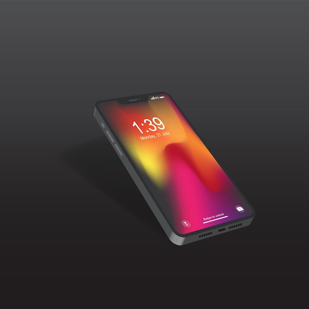 Vector realistic smartphone mockup device