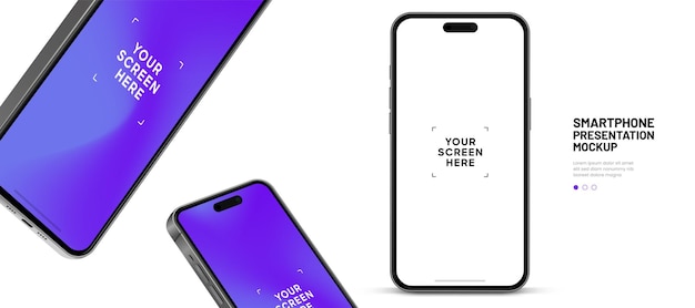 Realistic smartphone mockup Mobile phone vector with isolated on white background Device front