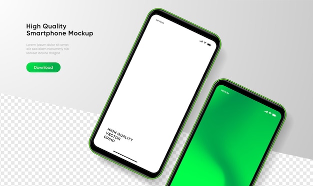 Realistic smartphone mockup Mobile phone vector with isolated on white background Device front