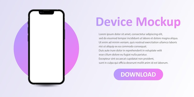 Реалистичный макет шаблона смартфона Векторная изолированная иллюстрация EPS 10