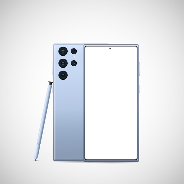 Realistic smartphone with back illustration vector