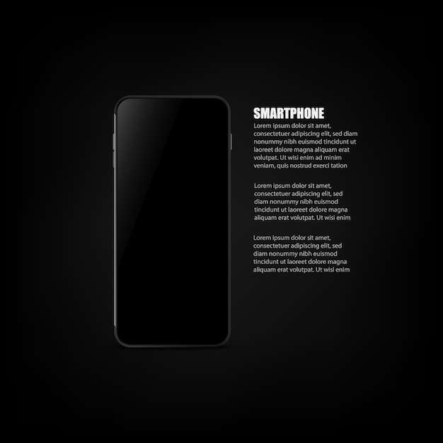 Realistic smartphone with blank screen