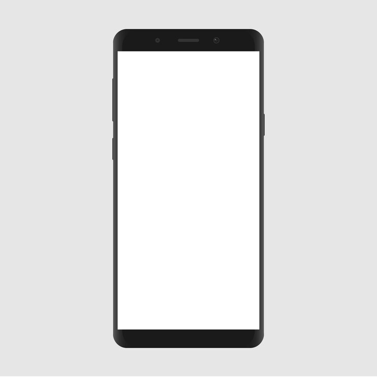 Vector 分離された白い画面と現実的なスマートフォン