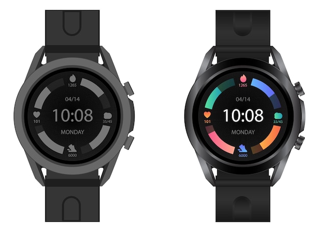Realistic smartwatch illustration, technology electronic gadgets, watch vector illustration.
