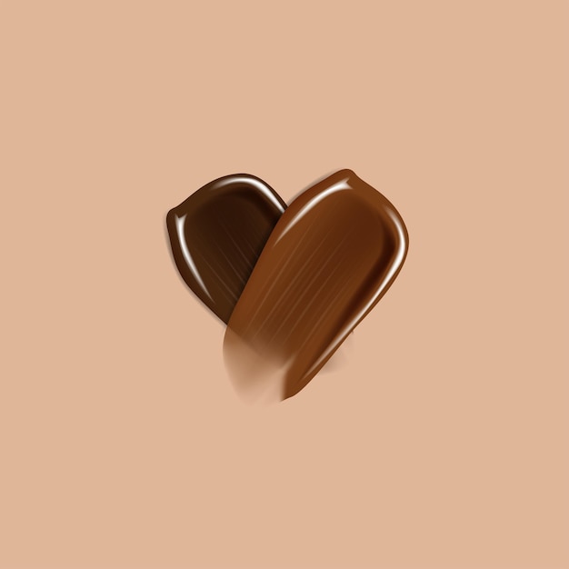 Realistic smear of chocolate on light background i love chocolate card