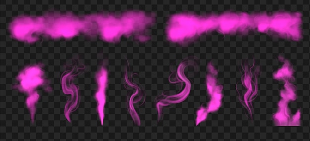 Vector realistic smoke set