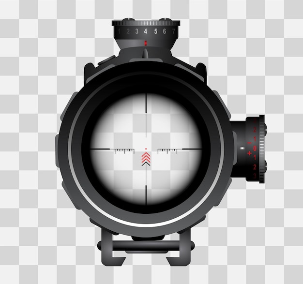 realistic sniper scope zoom view isolated