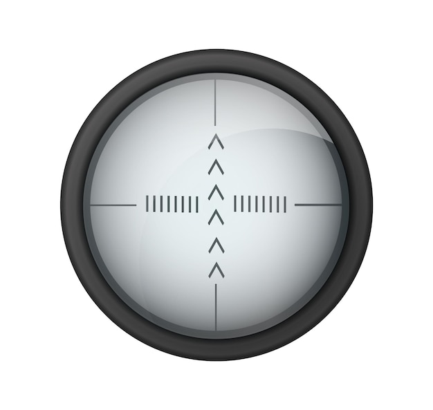 Realistic sniper sight sniper scope with measurement marks template sniper scope crosshairs view rea