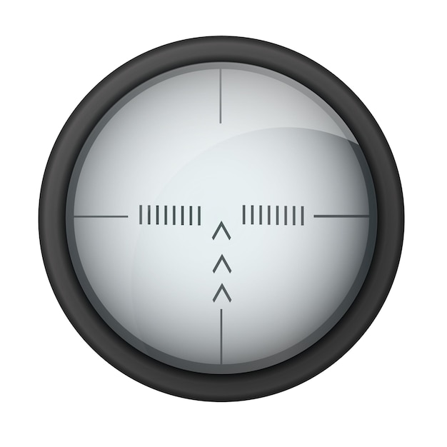 Realistic sniper sight sniper scope with measurement marks template sniper scope crosshairs view rea