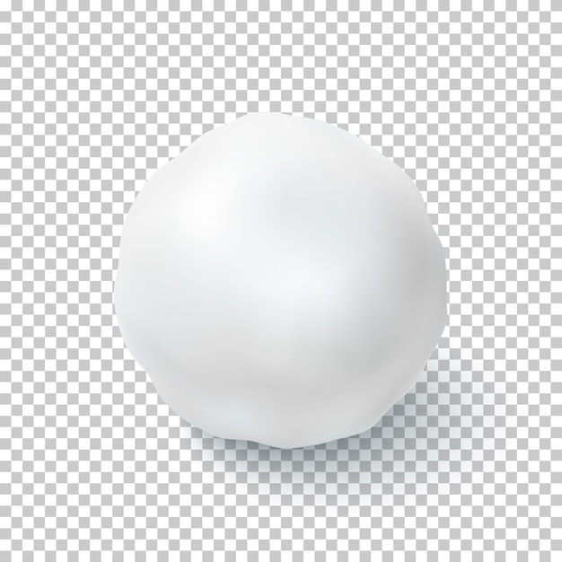 Realistic snow ball isolated on transparent background