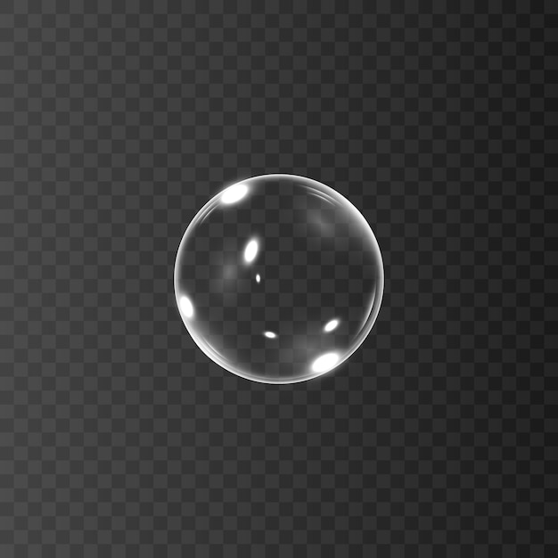 Vector realistic soap bubbles with  reflection