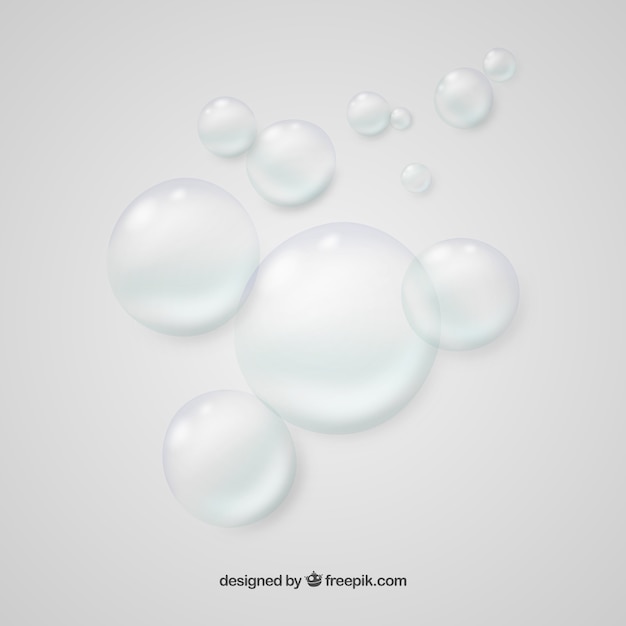 Vettore bolle di sapone realistici