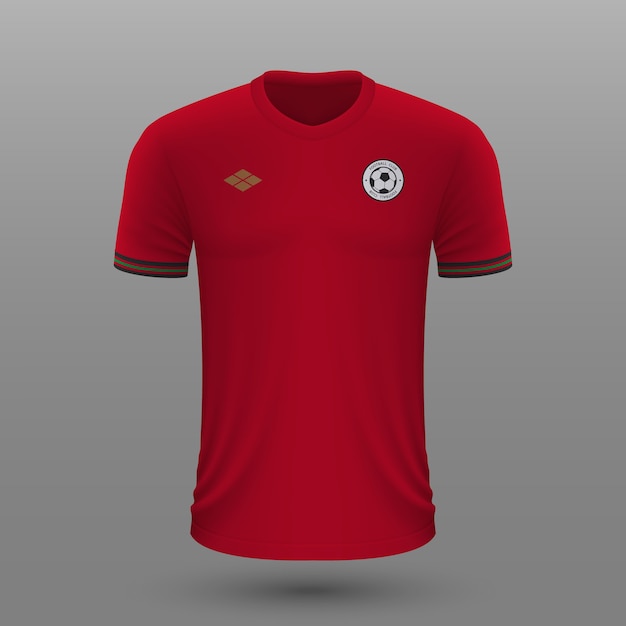 Realistic soccer jersey of Portugal