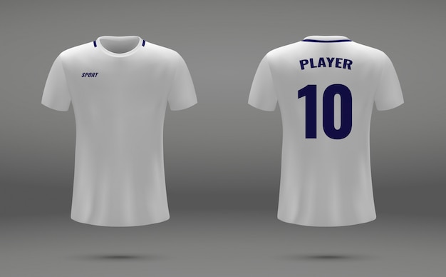 Vettore maglia da calcio realistica, maglietta del tottenham hotspur