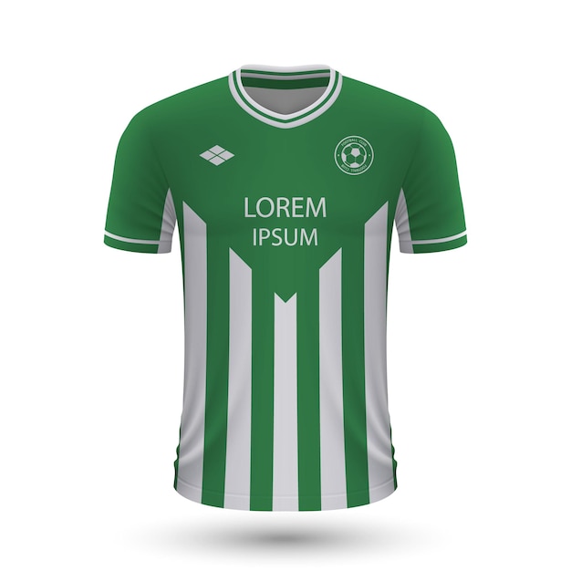 Vettore maglia da calcio realistica betis 2022, modello di maglia per il calcio