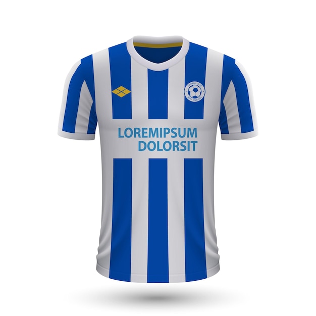 Realistic soccer shirt Brighton 2022, jersey template for footba