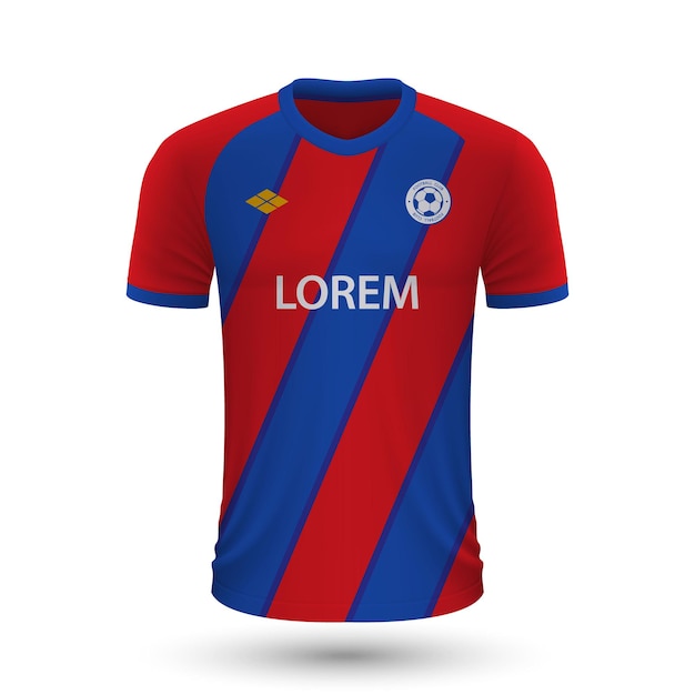 Realistic soccer shirt Crystal Palace 2022, jersey template for