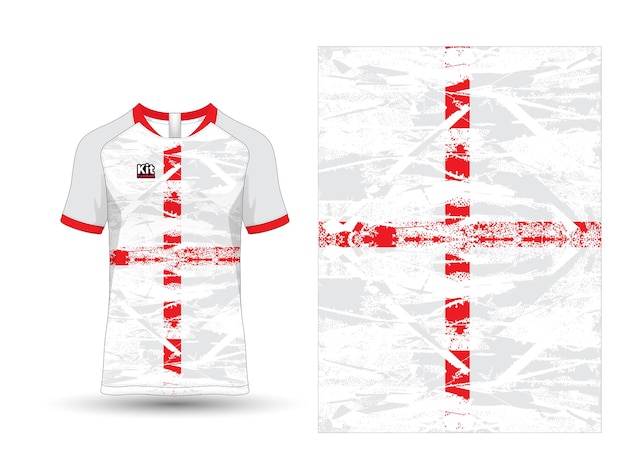 Realistic soccer shirt England, jersey template for football kit