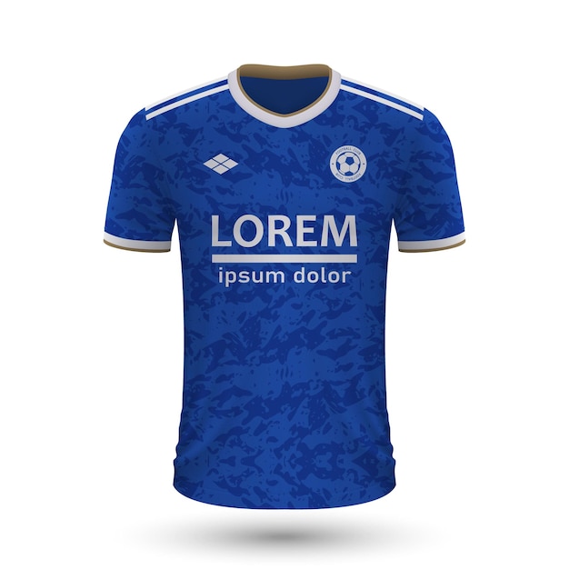 Realistic soccer shirt Leicester 2022, jersey template for footb