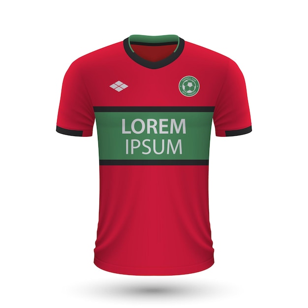 Maglia da calcio realistica nijmegen 2022, modello di maglia per footba