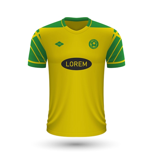 Realistic soccer shirt Norwich 2022, jersey template for footbal