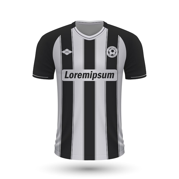 Realistic soccer shirt paok 2022, jersey template for football k