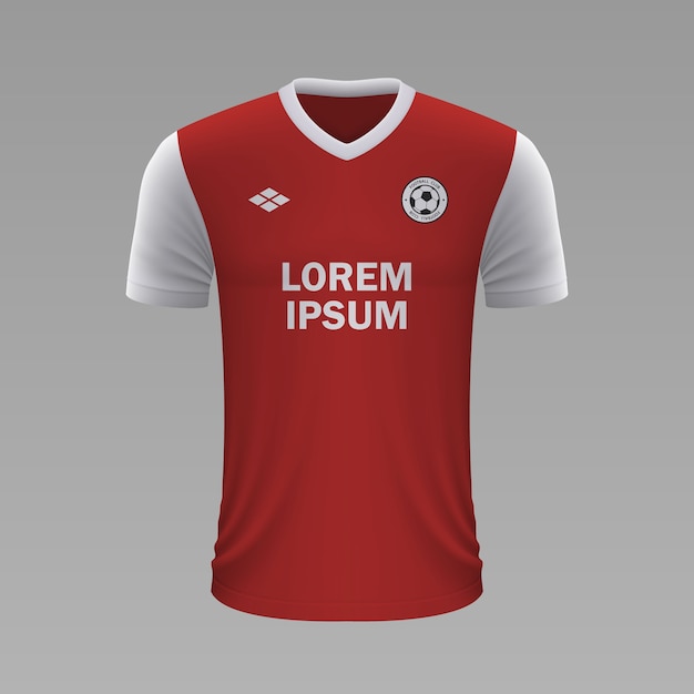 Realistic soccer shirt Reims, jersey template for football kit.