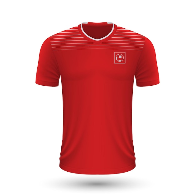 Realistic soccer shirt of Switzerland