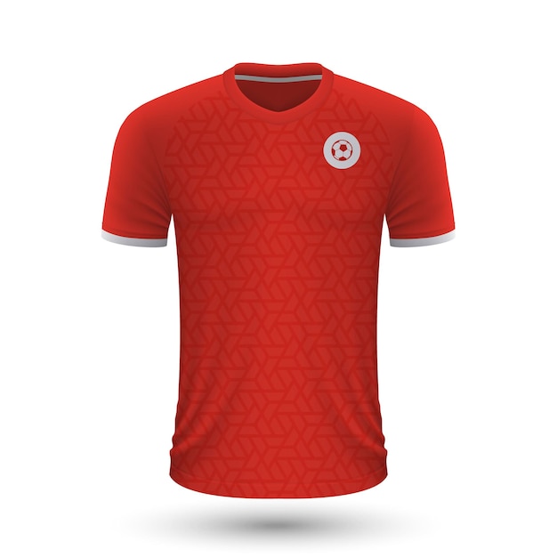 Realistic soccer shirt of Tunisia