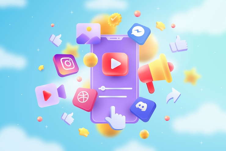 Vector realistic social media background