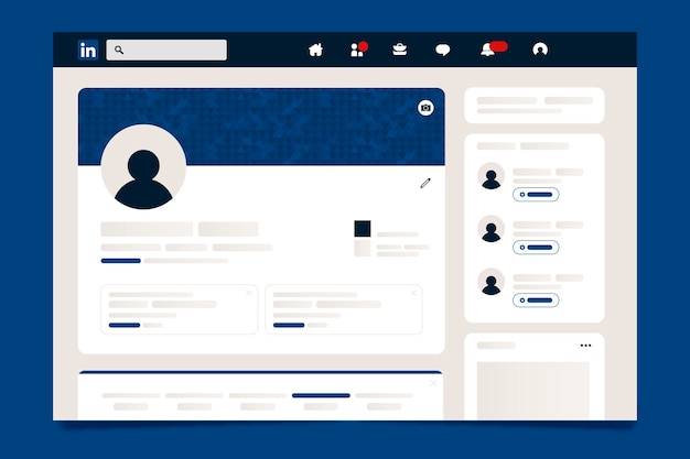 Вектор Реалистичный макет linkedin