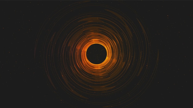 Vector realistic solar black hole on galaxy background